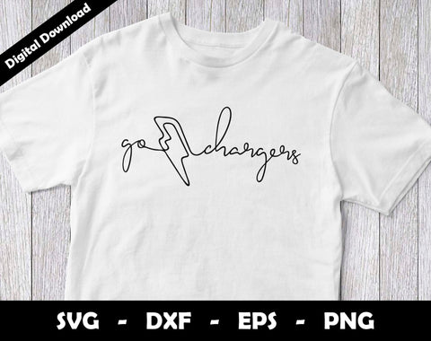 Go Chargers SVG Cut File, Chargers One line drawing SVG Design, Chargers Football Mascot SVG Arthur Arellano 