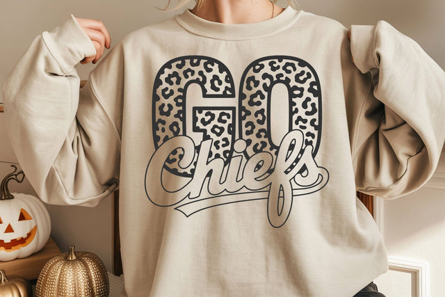 Go Chiefs Leopard Svg, Go Chiefs Football Svg, Run Chiefs Svg, Cheer Mom T-Shirt SVG DesignDestine 
