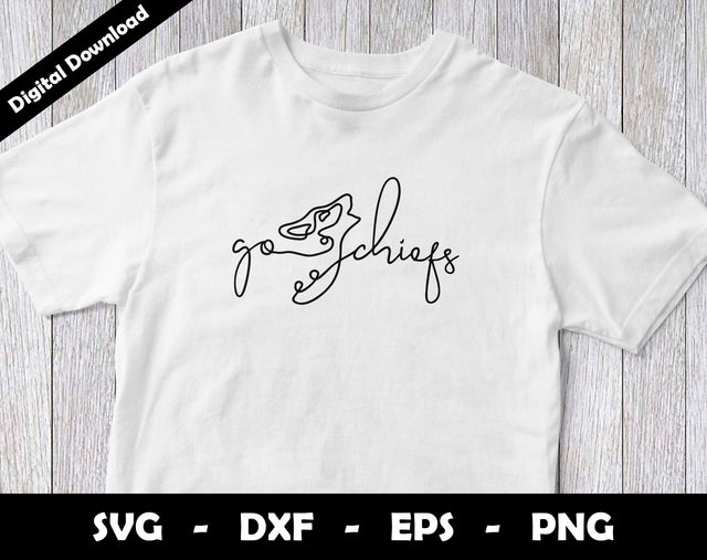 Go Chiefs SVG Cut File, Chiefs One line drawing SVG Design, Chiefs Football Mascot SVG Arthur Arellano 