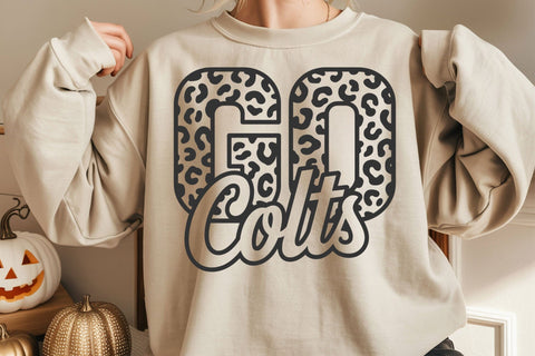 Go Colts Leopard Svg, Go Colts Football Svg, Run Colts Svg, Cheer Mom T-Shirt SVG DesignDestine 