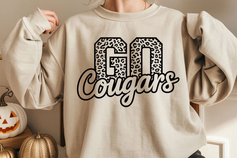 Go Cougars Leopard Svg, Go Cougars Football Svg, Run Cougars Svg, Cheer Mom T-Shirt, Go Team SVG DesignDestine 