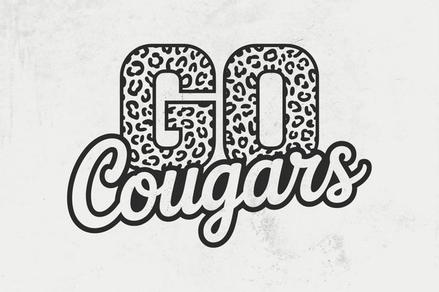 Go Cougars Leopard Svg, Go Cougars Football Svg, Run Cougars Svg, Cheer Mom T-Shirt SVG DesignDestine 