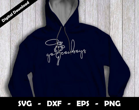 Go Cowboys SVG Cut File, Cowboys One line drawing SVG Design, Cowboys Football Mascot SVG Arthur Arellano 