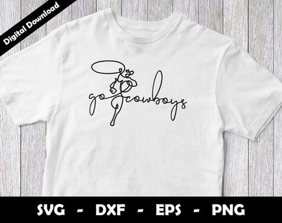 Go Cowboys SVG Cut File, Cowboys One line drawing SVG Design, Cowboys Football Mascot SVG Arthur Arellano 