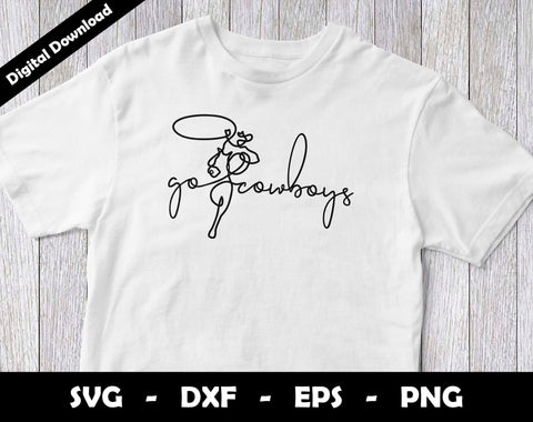 Go Cowboys SVG Cut File, Cowboys One line drawing SVG Design, Cowboys Football Mascot SVG Arthur Arellano 