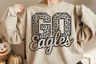 Go Eagles Leopard Svg, Go Eagles Football Svg, Run Eagles Svg, Cheer Mom T-Shirt SVG DesignDestine 
