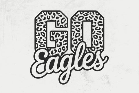 Go Eagles Leopard Svg, Go Eagles Football Svg, Run Eagles Svg, Cheer Mom T-Shirt SVG DesignDestine 