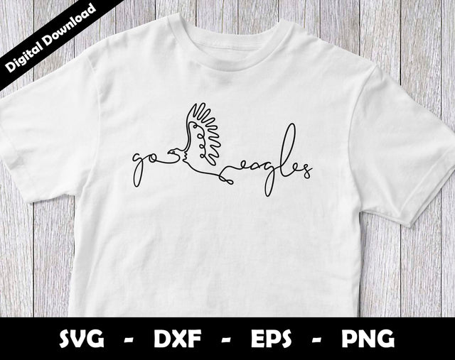 Go Eagles SVG Cut File, Eagles One line drawing SVG Design, Eagles Football Mascot SVG Arthur Arellano 