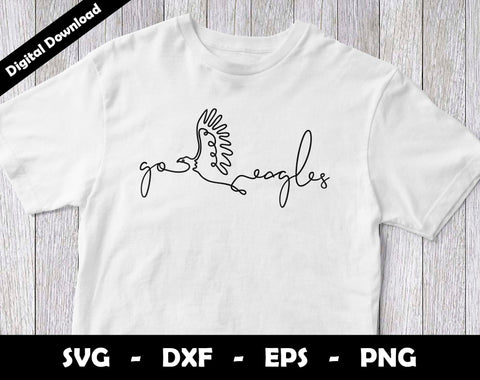 Go Eagles SVG Cut File, Eagles One line drawing SVG Design, Eagles Football Mascot SVG Arthur Arellano 