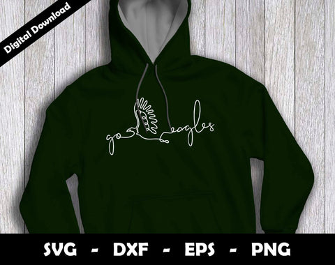 Go Eagles SVG Cut File, Eagles One line drawing SVG Design, Eagles Football Mascot SVG Arthur Arellano 