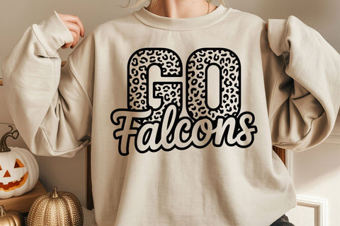 Go Falcons Leopard Svg, Go Falcons Football Svg, Run Falcons Svg, Cheer Mom T-Shirt, Go Team SVG DesignDestine 