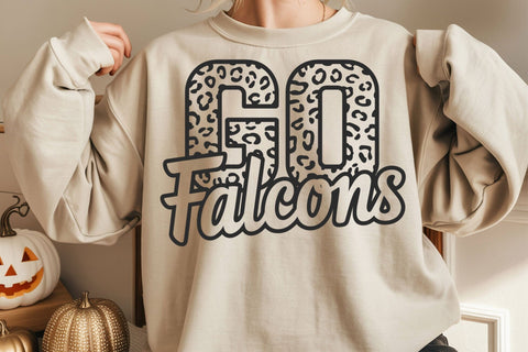 Go Falcons Leopard Svg, Go Falcons Football Svg, Run Falcons Svg, Cheer Mom T-Shirt, Go Team SVG DesignDestine 