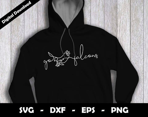 Go Falcons SVG Cut File, Falcons One line drawing SVG Design, Falcons Football Mascot SVG Arthur Arellano 