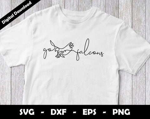 Go Falcons SVG Cut File, Falcons One line drawing SVG Design, Falcons Football Mascot SVG Arthur Arellano 