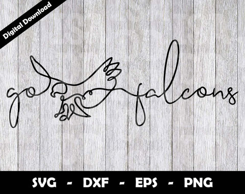 Go Falcons SVG Cut File, Falcons One line drawing SVG Design, Falcons Football Mascot SVG Arthur Arellano 