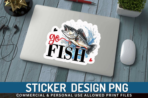Go fish Sticker Design Sublimation Regulrcrative 