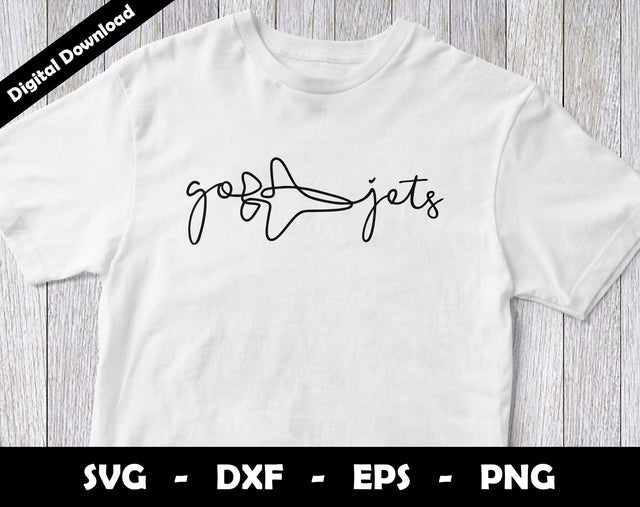 Go Jets SVG Cut File, Jets One line drawing SVG Design, Jets Football Mascot SVG Arthur Arellano 