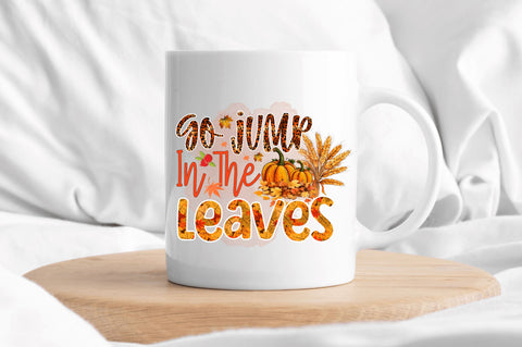 Go jump in the leaves Sublimation Design Sublimation Regulrcrative 