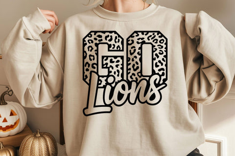 Go Lions Leopard Svg, Go Lions Football Svg, Run Lions Svg, Cheer Mom T-Shirt, Go Team Svg SVG DesignDestine 