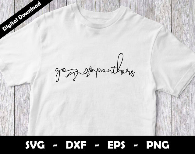 Go Panthers SVG Cut File, Panthers One line drawing SVG Design, Panthers Football Mascot SVG Arthur Arellano 