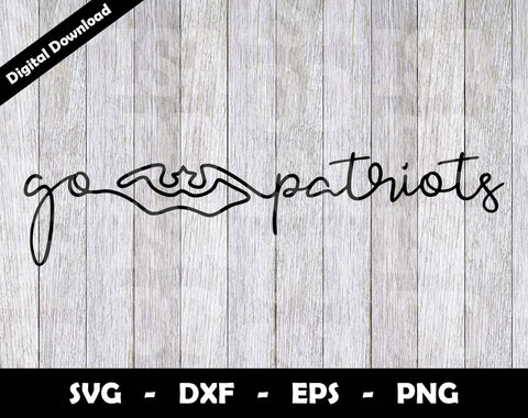 Go Patriots SVG Cut File, Patriots One line drawing SVG Design, Patriots Football Mascot SVG Arthur Arellano 