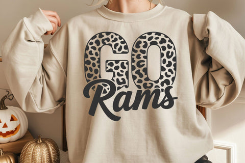 Go Rams Leopard Svg, Go Rams Football Svg, Run Rams Svg, Cheer Mom T-Shirt SVG DesignDestine 
