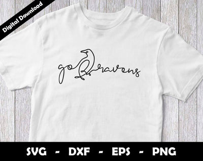 Go Ravens SVG Cut File, Ravens One line drawing SVG Design, Ravens Football Mascot SVG Arthur Arellano 