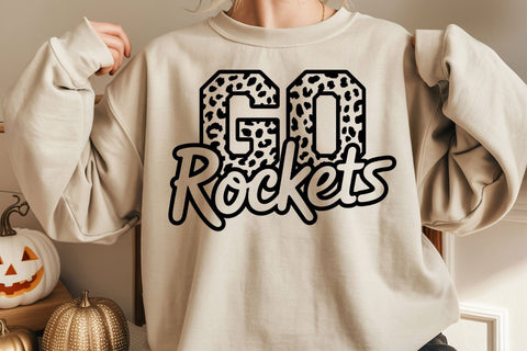 Go Rockets Leopard Svg, Go Rockets Football Svg, Run Rockets Svg, Cheer Mom T-Shirt SVG DesignDestine 