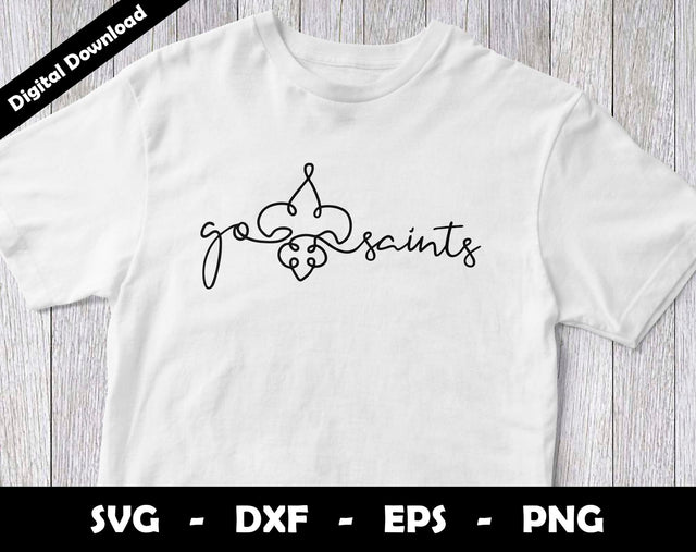 Go Saints SVG Cut File, Saints One line drawing SVG Design, Saints Football Mascot SVG Arthur Arellano 