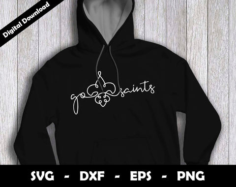 Go Saints SVG Cut File, Saints One line drawing SVG Design, Saints Football Mascot SVG Arthur Arellano 