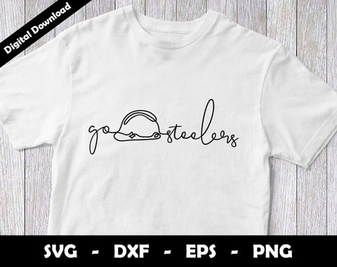 Go Steelers SVG Cut File, Steelers One line drawing SVG Design, Steelers Football Mascot SVG Arthur Arellano 