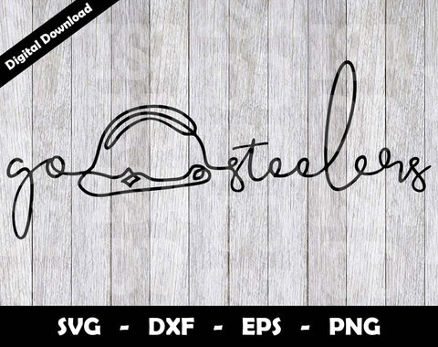 Go Steelers SVG Cut File, Steelers One line drawing SVG Design, Steelers Football Mascot SVG Arthur Arellano 