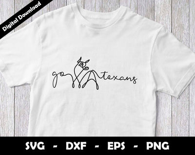 Go Texans SVG Cut File, Texans One line drawing SVG Design, Texans Football Mascot SVG Arthur Arellano 