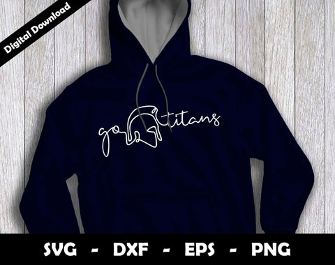 Go Titans SVG Cut File, Titans One line drawing SVG Design, Titans Football Mascot SVG Arthur Arellano 