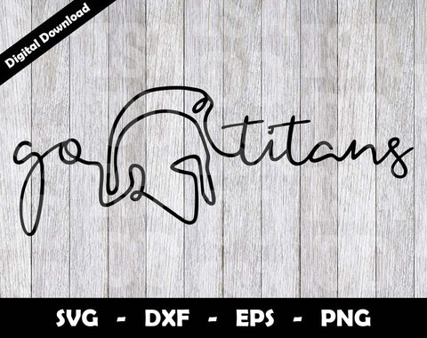 Go Titans SVG Cut File, Titans One line drawing SVG Design, Titans Football Mascot SVG Arthur Arellano 