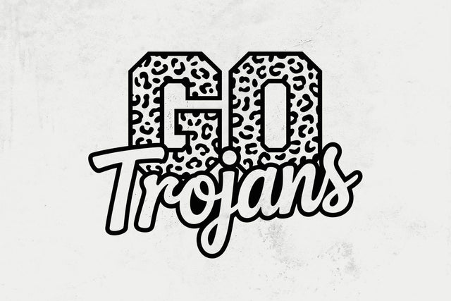 Go Trojans Leopard Svg, Go Trojans Football Svg, Run Trojans Svg, Cheer Mom T-Shirt SVG DesignDestine 