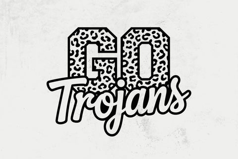 Go Trojans Leopard Svg, Go Trojans Football Svg, Run Trojans Svg, Cheer Mom T-Shirt SVG DesignDestine 