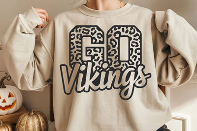Go Vikings Leopard Svg, Go Vikings Football Svg, Run Vikings Svg, Cheer Mom T-Shirt SVG DesignDestine 