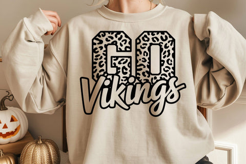 Go Vikings Leopard Svg, Go Vikings Football Svg, Run Vikings Svg, Cheer Mom T-Shirt SVG DesignDestine 