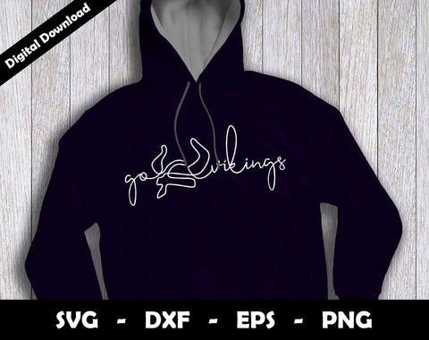 Go Vikings SVG Cut File, Vikings One line drawing SVG Design, Vikings Football Mascot SVG Arthur Arellano 