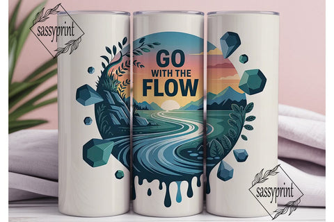 Go With The Flow 20oz Tumbler Wrap Sublimation sassyprint 