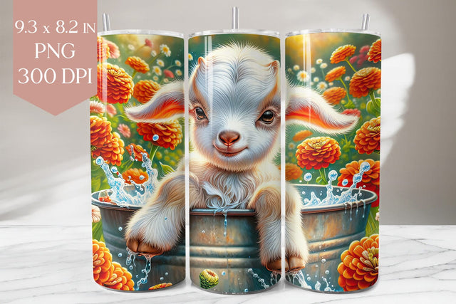 Goat Bath Tumbler Wrap Sublimation BijouBay 