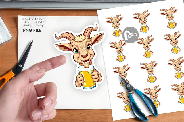 Goat Beer Day Sticker Sublimation artnoy 