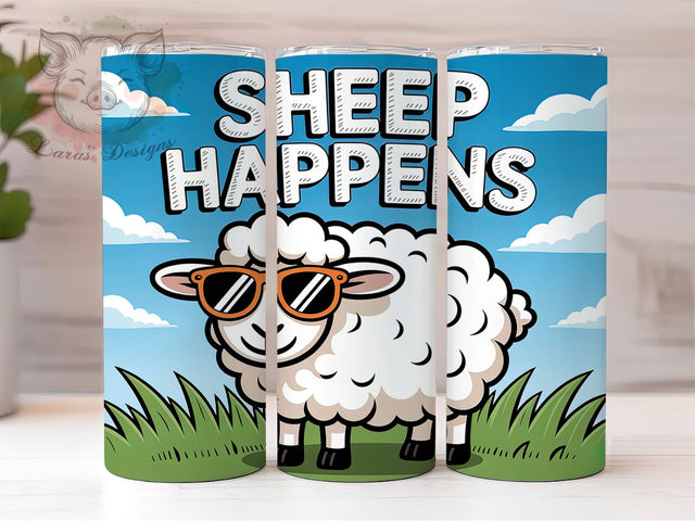 Goat Damn Funny 20oz Tumbler, Funny Gift, Sublimation Wrap, Sassy Mug, 20oz Tumbler Design, Sheep Happens Quote, Humor Animal Theme Sublimation Lara' s Designs 