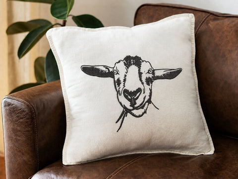 Goat Embroidery Design, Embroidered Goat Face, Goat Lover Gift Embroidery/Applique DESIGNS DesignDestine 