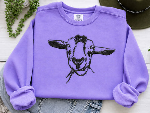 Goat Embroidery Design, Embroidered Goat Face, Goat Lover Gift Embroidery/Applique DESIGNS DesignDestine 