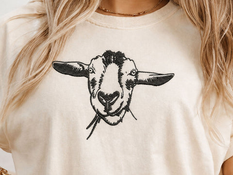 Goat Embroidery Design, Embroidered Goat Face, Goat Lover Gift Embroidery/Applique DESIGNS DesignDestine 