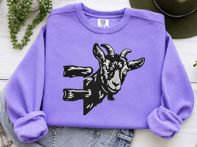 Goat Embroidery Design, Funny peeking farm animal Embroidery, Cute Goat Embroidery Design Embroidery/Applique DESIGNS DesignDestine 