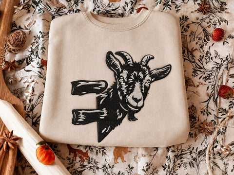 Goat Embroidery Design, Funny peeking farm animal Embroidery, Cute Goat Embroidery Design Embroidery/Applique DESIGNS DesignDestine 
