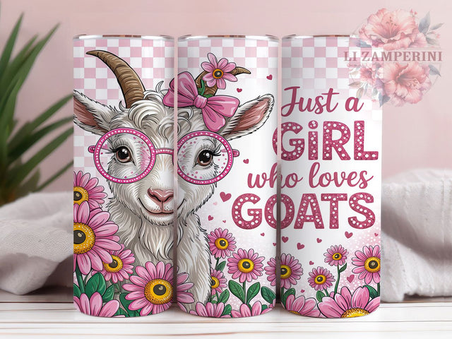 Goat Lover Country Girl Tumbler Wrap, Farm Animal Tumbler, Just A Girl Tumbler, 20oz Skinny Tumbler PNG, Sublimation Goat Design, Cute Goat Tumbler, Country Girl Tumbler Sublimation Li Zamperini 